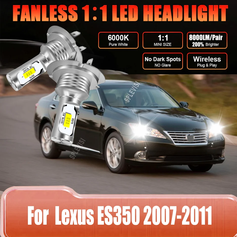 

12v 24v Led Auto Headlight Low Beam 6000K rigorously tested for durability and crafted For Lexus ES350 2007 2008 2009 2010 2011