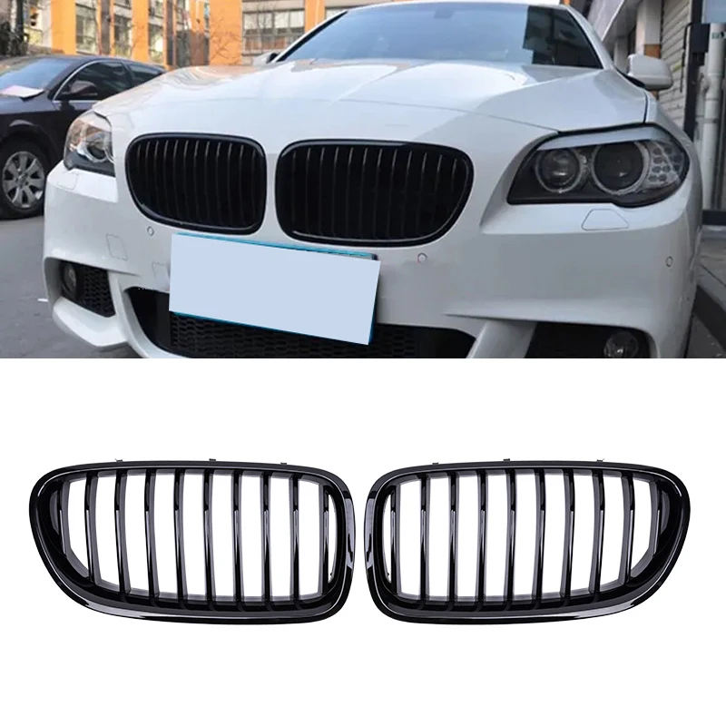 

Передняя решетка для BMW F10 F11 F18, гоночная решетка, глянцевая черная решетка, 5 серий 520i 523i 525i 2010-2016, автозапчасти