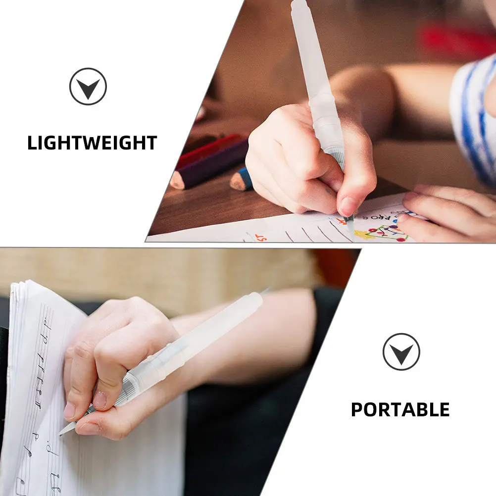 6Pcs Refillable Watercolor Brush Pen Transparent Body for Easy Water Level Monitoring Ideal for Watercolor Gouache Drawing Art