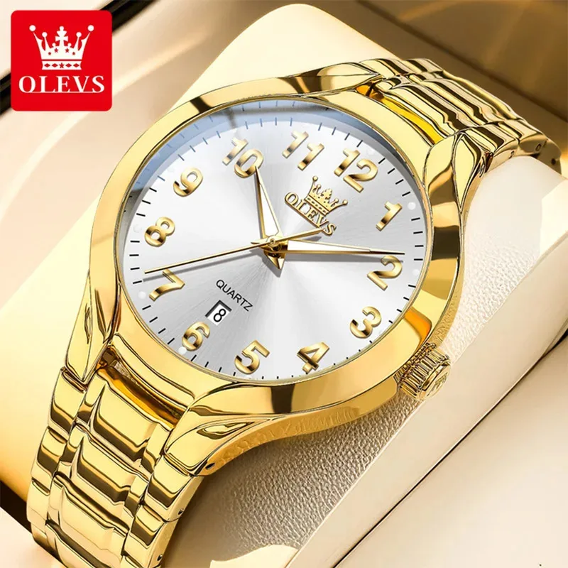 OLEVS 3650 Men Ladies Watch Original Luxury Quartz Watch Waterproof Luminous Calendar Stainless Steel Men's Brand Watches