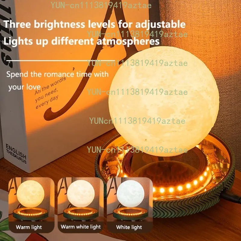 Magnetic Levitating Floating Saturn Moon Lamp Rotating LED Table Lamp Creative Home Office Desktop Ornament Unique Gift
