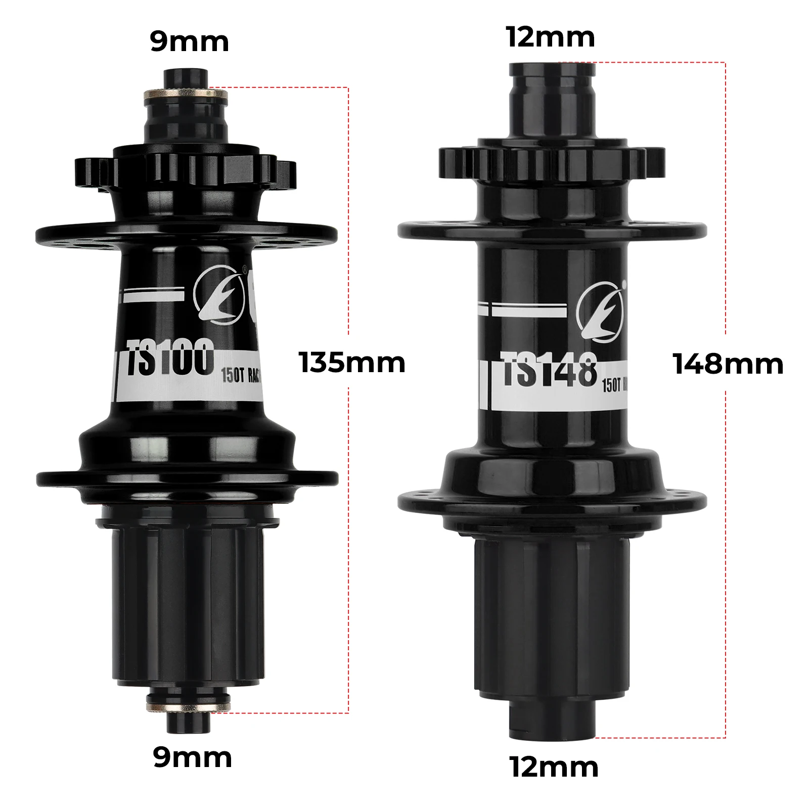 ECC TS100 Rear Bike Hub 150T Planet Gear 9x100mm Quick Release 4 Bearing Ultra Lubricant Noisy Cube Downhill Bike Accessories