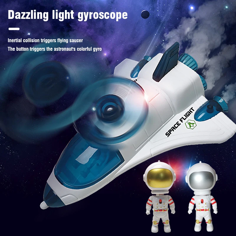 Dziecięcy astronauta sterowiec gry na świeżym powietrzu rondo wyrzutnia spodków latający dysk Gyro katapult Gun wiatrakowiec zabawka dla chłopców dziewczynka