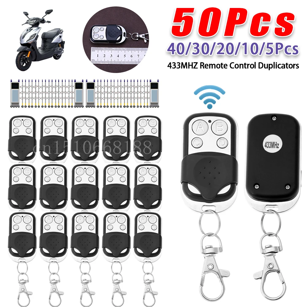 

5-50Pcs Universal 4 Buttons Garage Door Opener Remote Control 433MHZ Clone Fixed Learning Rolling Code Duplicator Garage