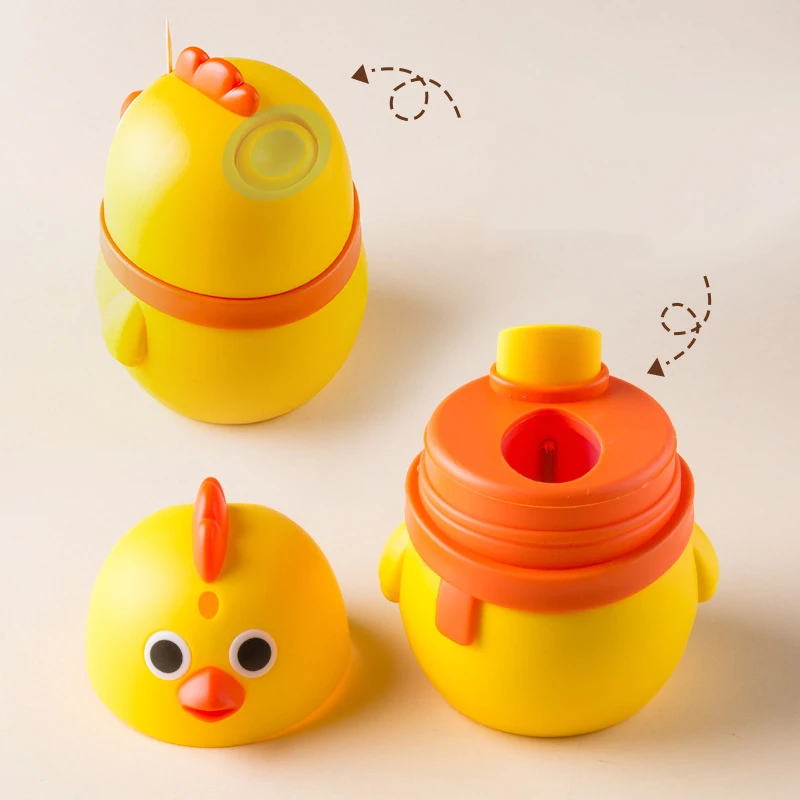 New Cartoon Cute Chick Daily Daily Necessity Toothpick Box Household Desktop Decoration Press Type Automatic Rise Toothpick Box