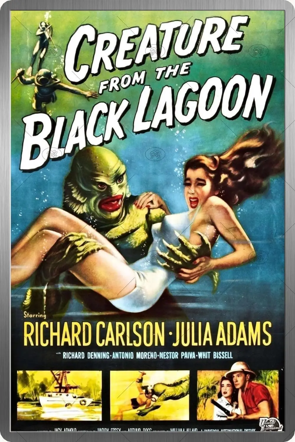 Creature from The Black Lagoon Vintage Movie Metal Tin Sign Poster Wall Decor Art Bars Restaurants Cafes Office Store Pubs Club