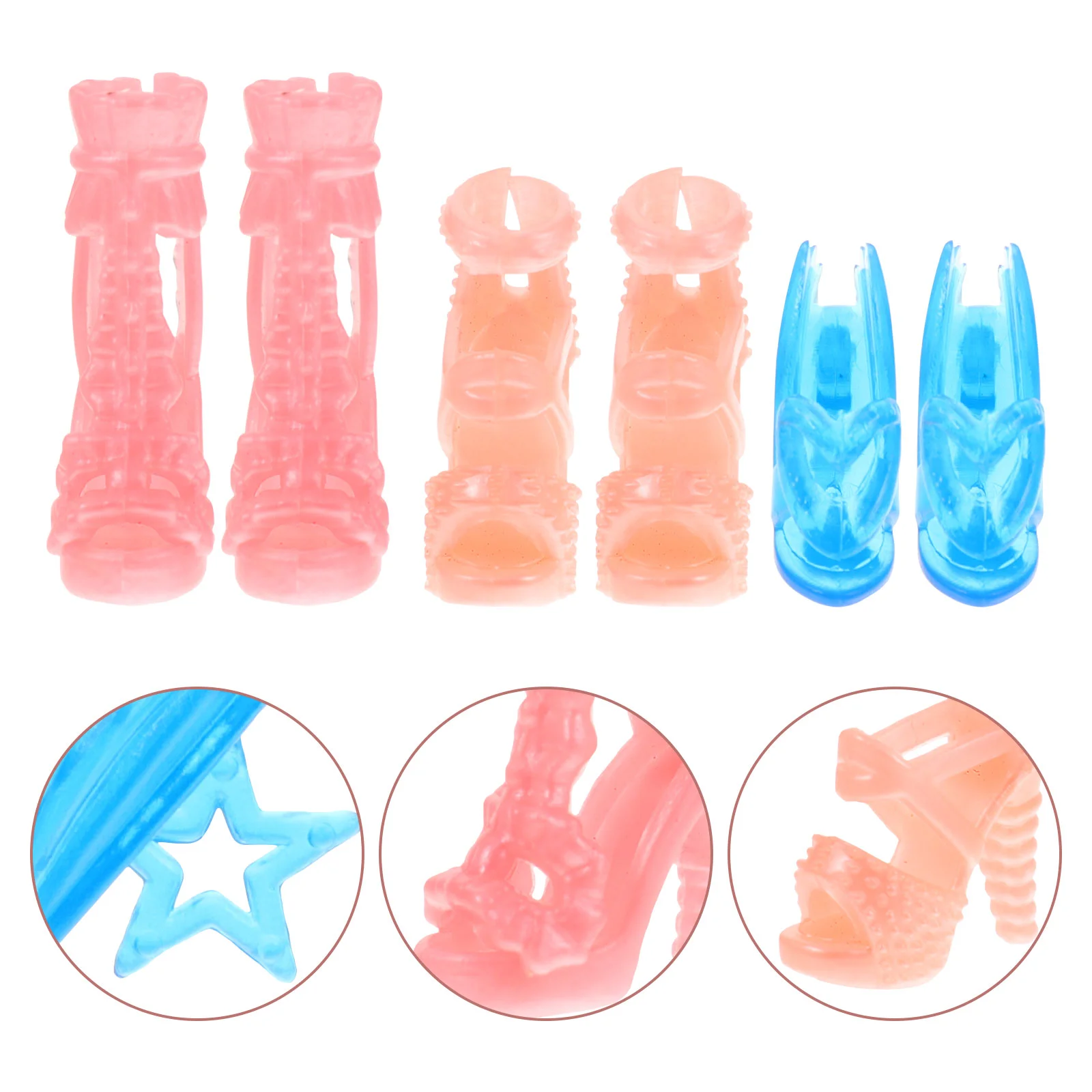 

15 Pairs Shoes Assortment Wear-resistant Tiny DIY Mini Girl Accessories Creative Plastic for Children Toy