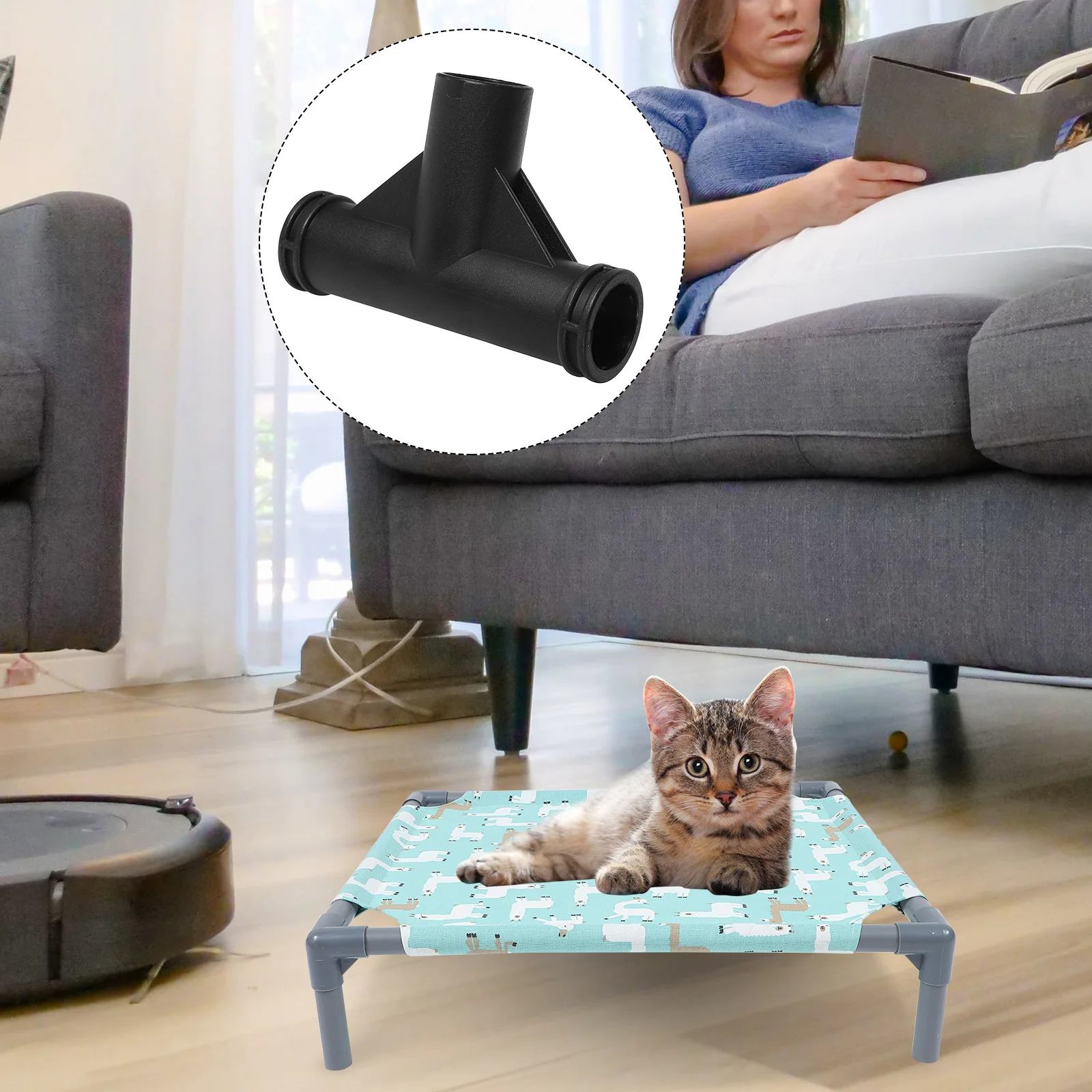 6-teiliges Zubehör für Haustier-Camp-Betten, Baldachinbeschläge, Campingzelt, Ersatzteile, Rahmen, Abs