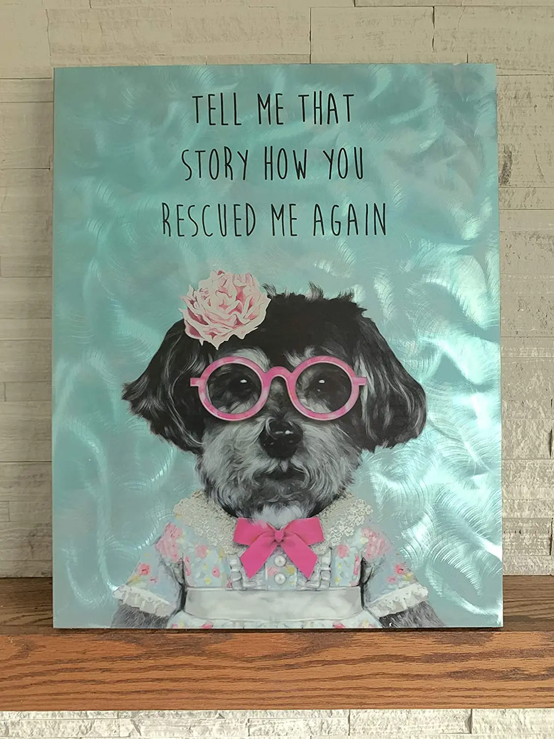 iLove Home Decor Textured Metal Wall Art - Rescue Dog Decor Wall Art - Realistic Wall Art Dog With Glasses 24