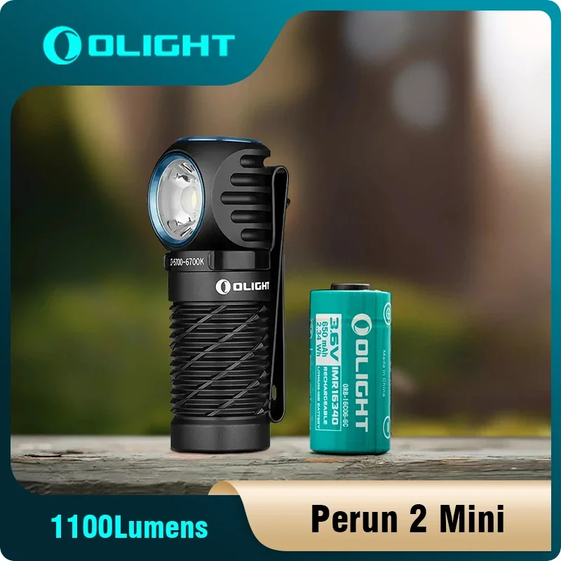 Olight Perun 2 Mini  Led Flashlight 1100Lumens headband Combining Both White and Red LEDs