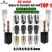 For Anycubic Kobra S1 Hotend ceramic Nozzle Kobra S1 Combo Head S1C 3d Printer 24V 48W Rapid heating 320℃ 3d Printer Accessories