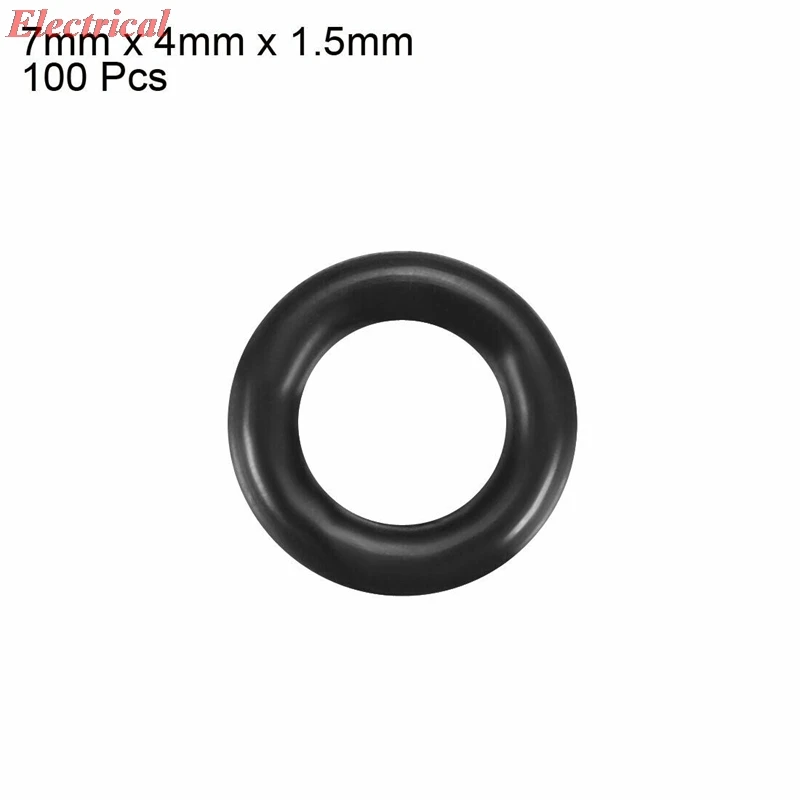 7x1.5mm Nitrile Rubber O-rings Heat Resistant Sealing Ring Grommets Black