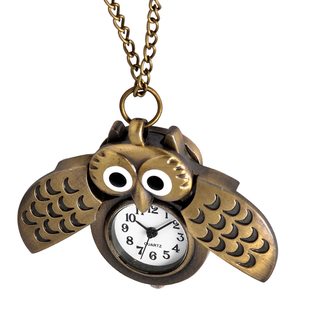 1Pcs Creative Owl Pocket Watch Retro Style Small Lightweight Easy Time Reading Excellent Craftsmanship Popular Gift Choice