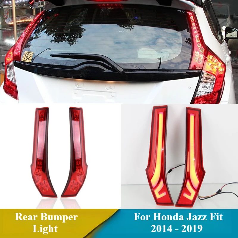 

2Pc Car LED Tail Light Rear Bumper Light Reflector DRL Brake Lamp Column Lights For Honda Jazz Fit 2014 2015 2016 2017 2018 2019