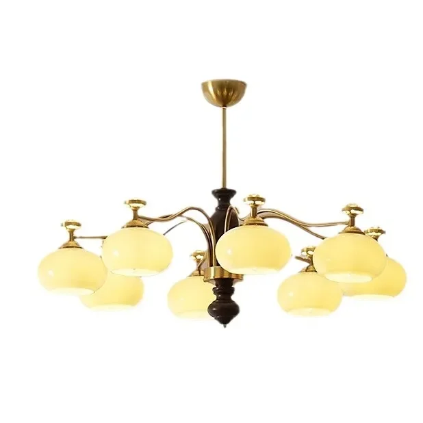 

American, retro, solid wood, living room, chandelier, medieval, persimmon, French, cream, atmosphere