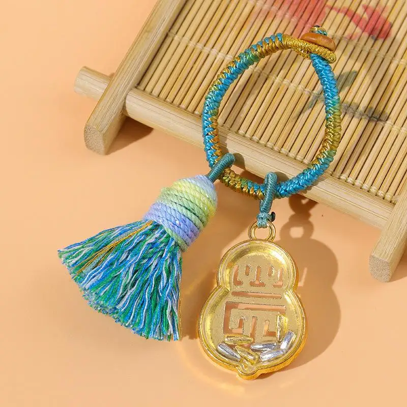 Chinesischer Stil Kürbis-Glücksbringer Schlüsselanhänger 1 Stück Exquisiter Taschenanhänger Dekoration für den täglichen Gebrauch Abschluss-Souvenir-Geschenk – Detail 6
