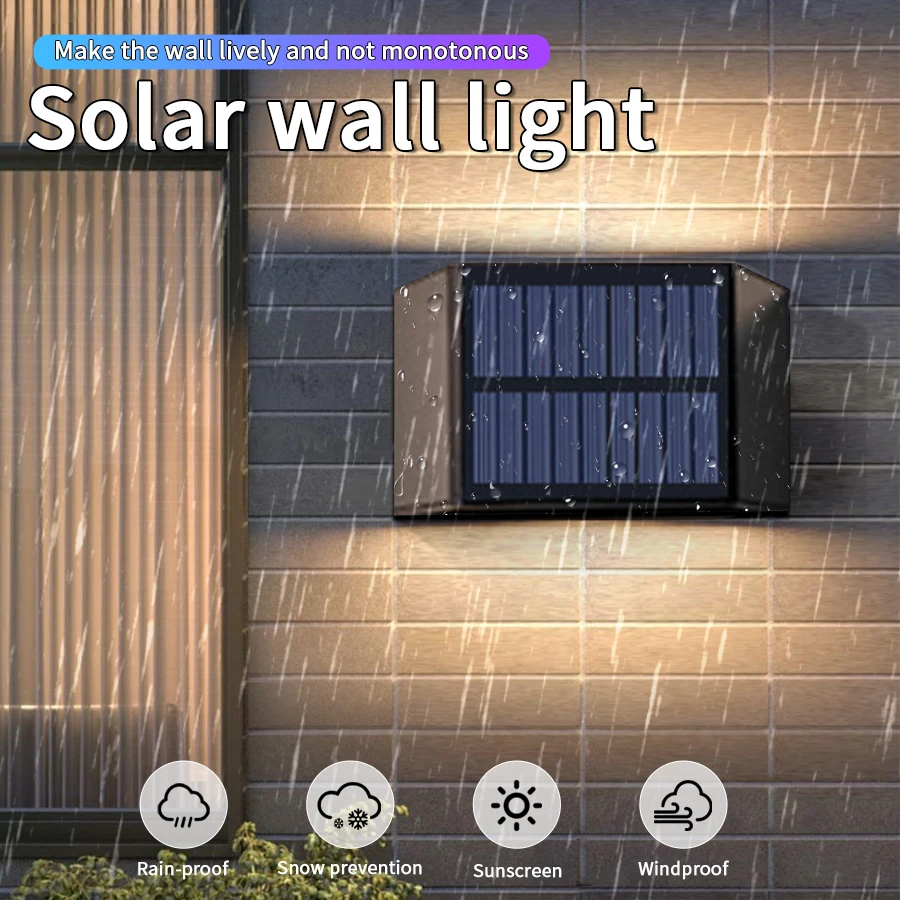 

Solar Wall Light IP65 Waterproof LED Outdoor Light Adjustable Beam Angle Night Sensor For Garden Patio Wall Lighting Decoration