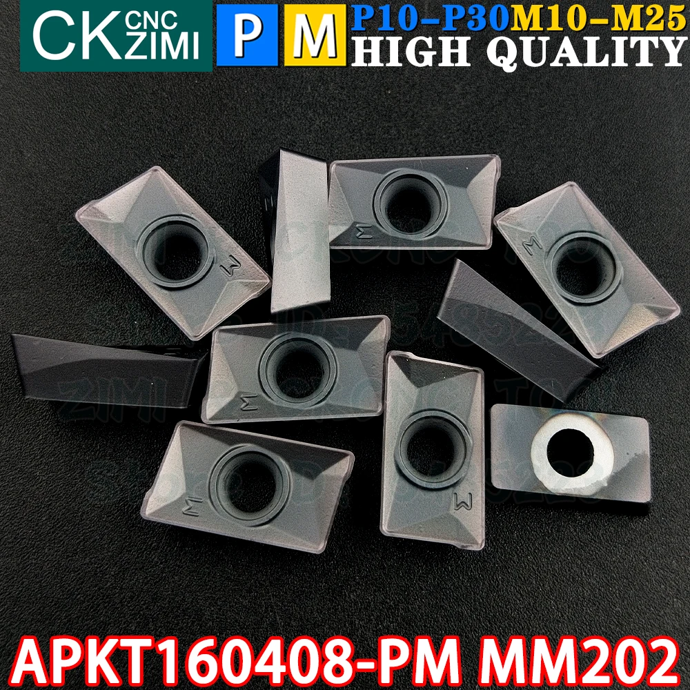 APKT160408-PM MM202 APKT 160408 PM MM202 น.คาร์ไบด์สแควร์ไหล่มิลลิ่งแทรกเครื่องมือ APKT 1604 APKT1604 PM CNC Indexable เครื่องกลึงโลหะเครื่องกลึงโลหะเครื่องมือตัด