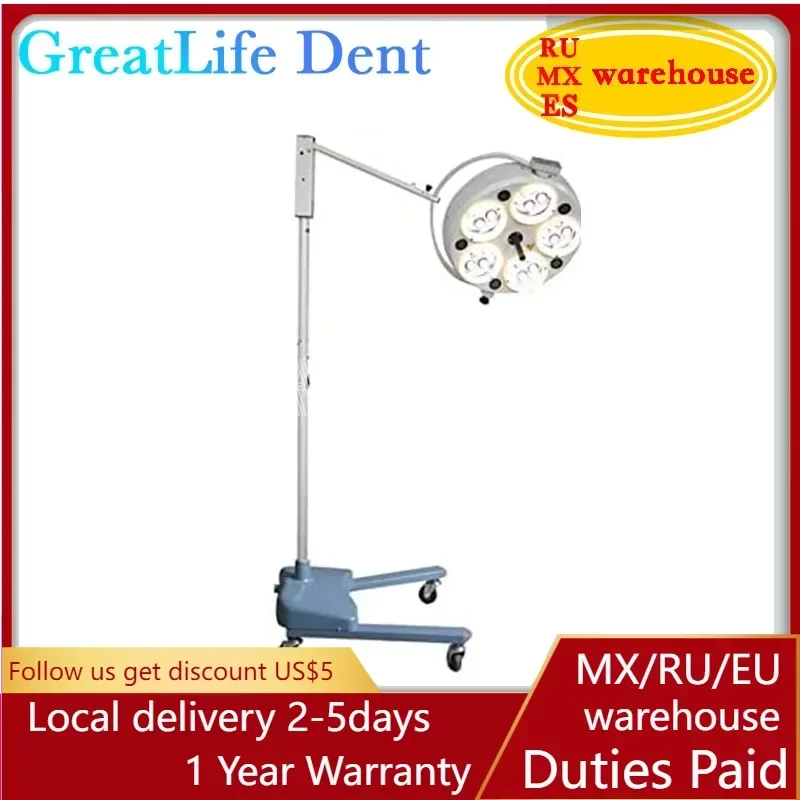 GreatLife Dent 30 Leds 920000Lux Shadowless Medical Operation Movable Dental Surgical Halogen Led Lamp Light Standing Floor