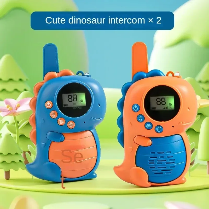 Cute Portable Walkie Talkie for Children, Brinquedo de dinossauro sem fio, Ao ar livre, Longo alcance, 3km, Interativo, Eletrônico, Presente para criança