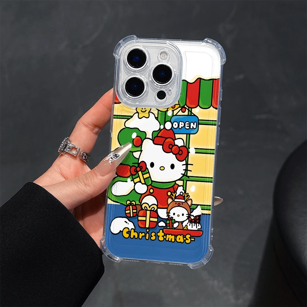 

Прозрачный чехол для телефона Sanrio KT для IPhone 15 Pro Max IPhone 16/15/14/13/12/11/x/xs/xs Max, чехлы для телефонов для девочек, игрушки Hello Kitty