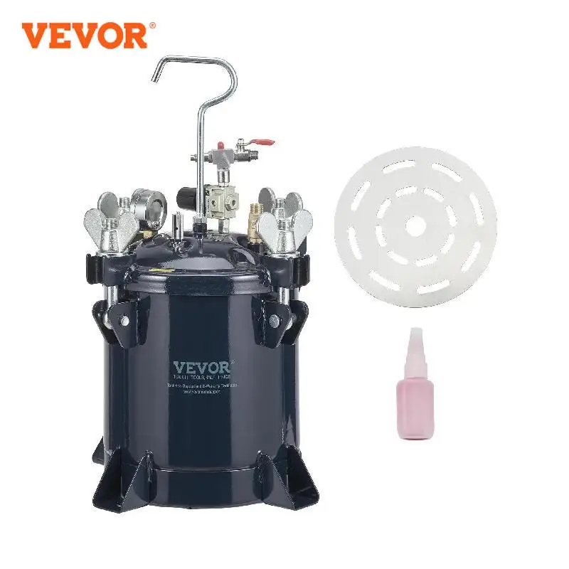 VEVOR Spray Paint Pressure Pot Tank 10L/2.5gal Air Paint Pressure Pot Metal Rack Industry Home Decor Architecture Construction