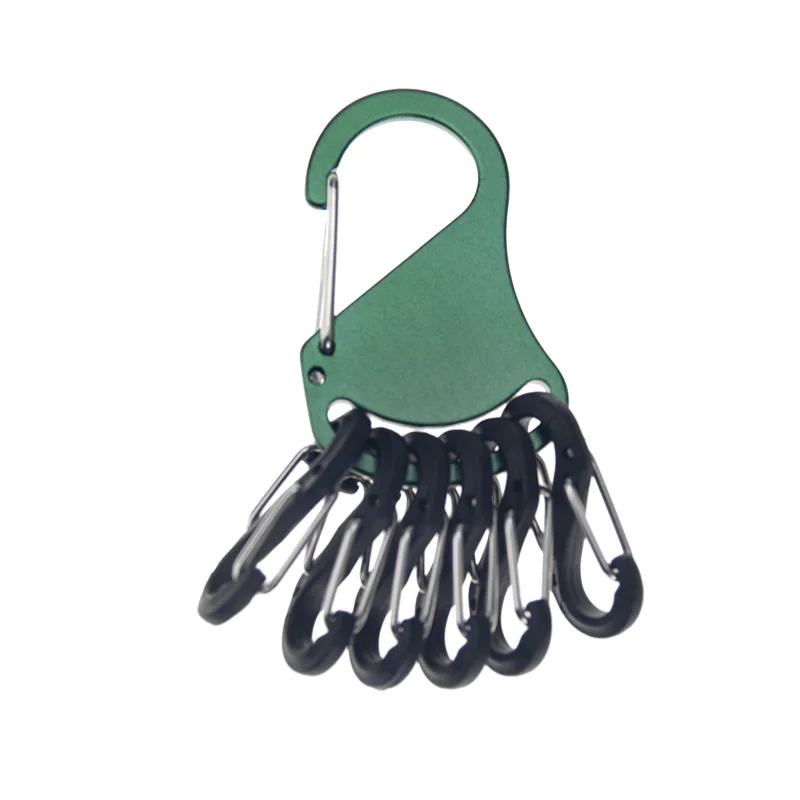 

Modular 8-in-1 Carabiner Key Organizer - EDC Tool with 1 Master Base + 7 Detachable S-Hooks for Keys/Gear Management