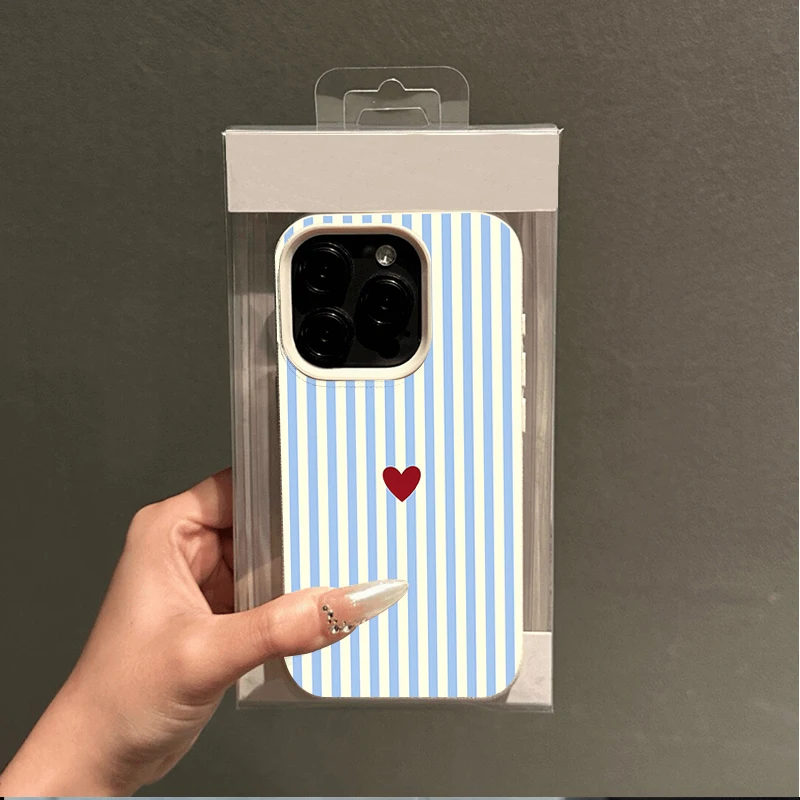 Funda fresca con patrón de corazones pequeños INS para iPhone 17 16 15 14 Pro Max 13 12 11 XS X XR 7 8 Plus 16E 17E 17 Air 3
