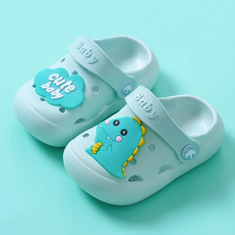 Summer Children Hole Shoes Toe wrapping Slippers Boys Girls Breathable Non slip Cute Cartoon Soft Sole Beach Sandal Cave