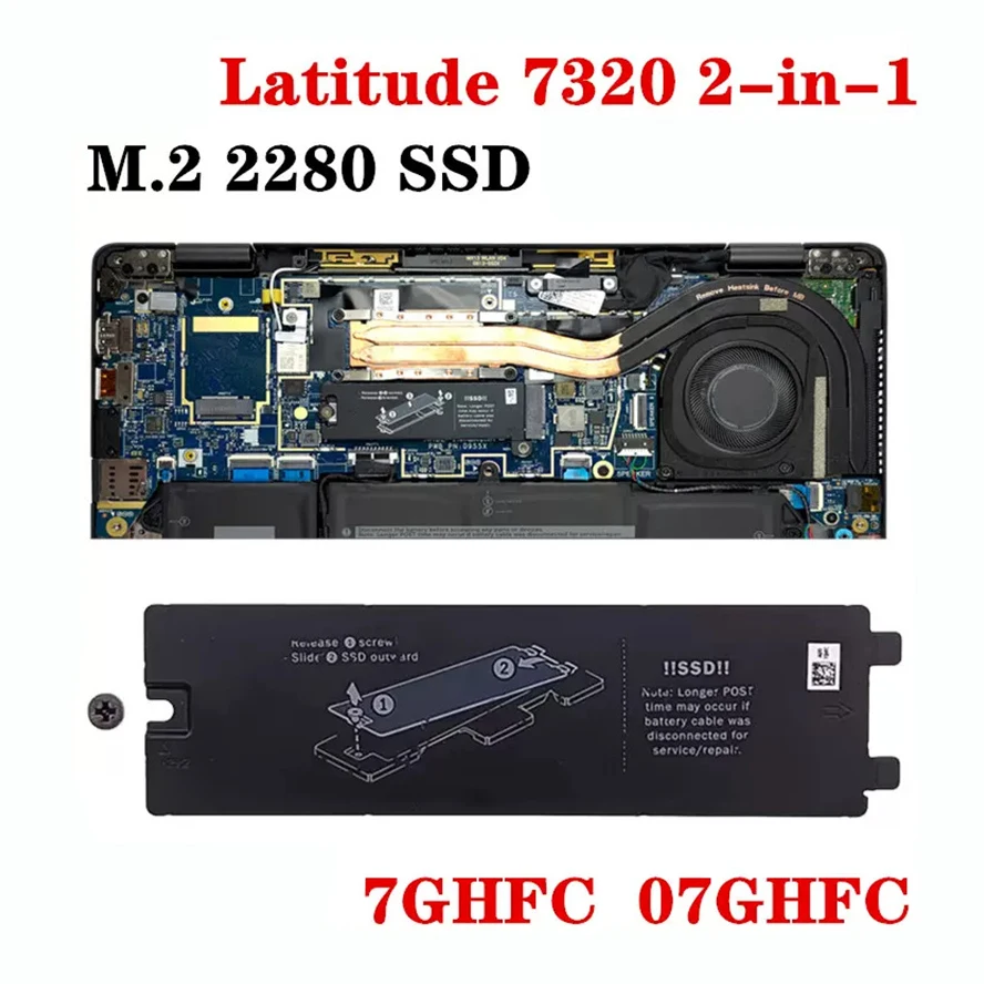 New Original Laptop M.2 2280 PCIE SSD Heatsink Plate For Dell Latitude 7320 2-in-1 07GHFC 7GHFC