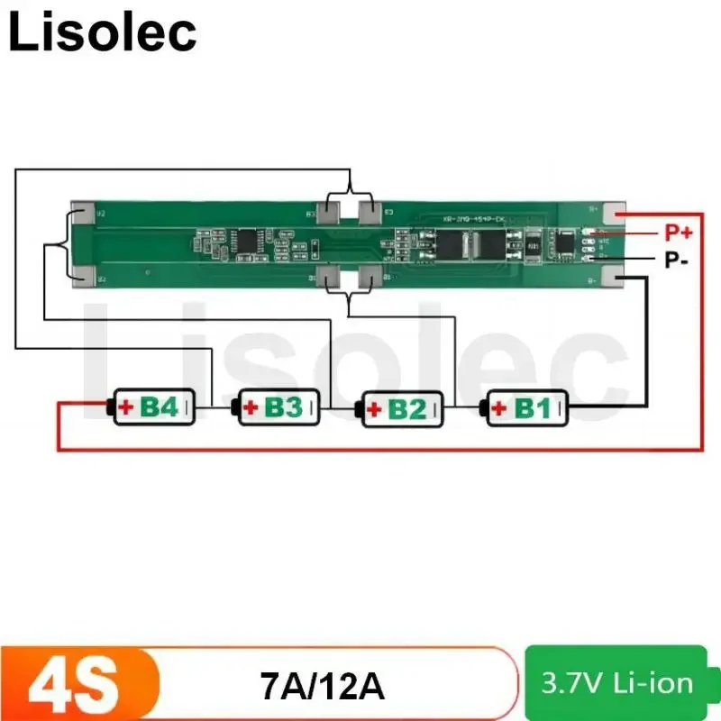 Módulo de placa de circuito de protección de descarga de carga de batería de litio Lipo 4S BMS 18650 para taladro/Motor/herramientas 5A 10A 15A 30A
