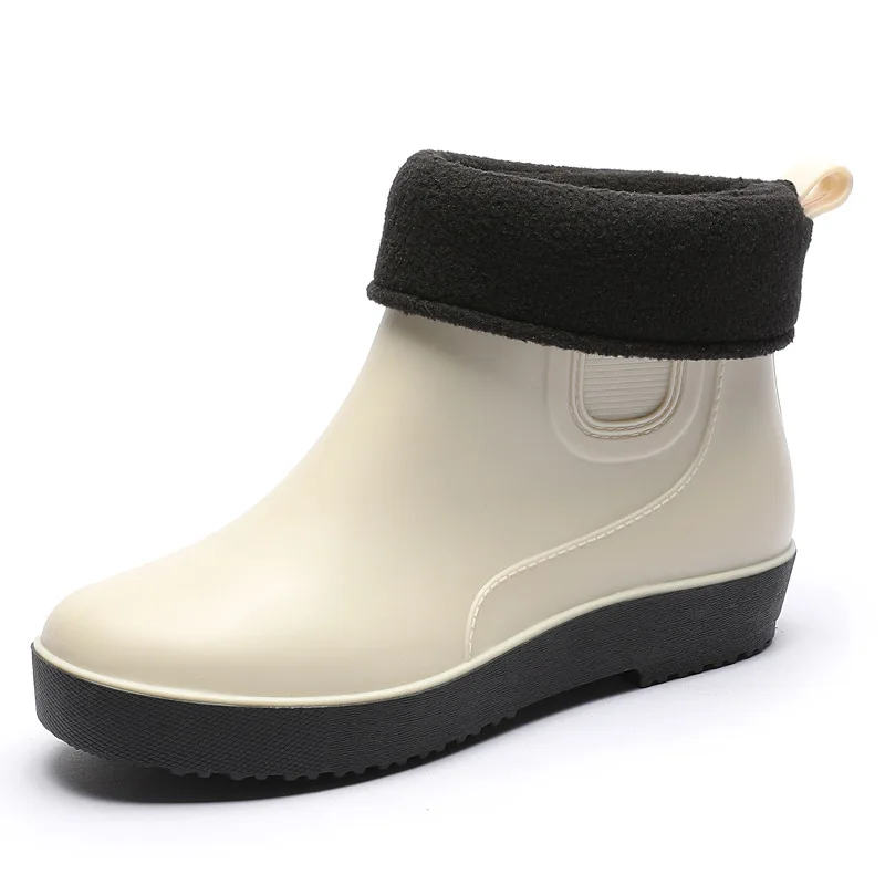 

2023 New Rain Boots Women's Outdoor Warm Low-cut Boots Winter Shoes Waterproof Rubber Ankle Boots Women's Overshoes