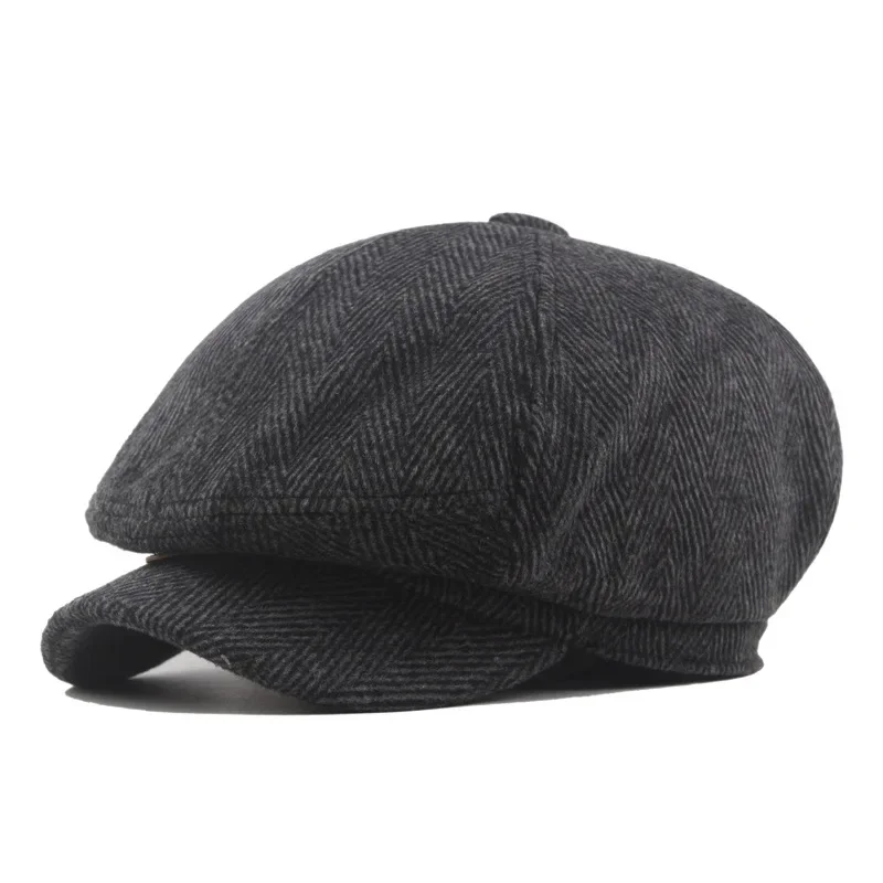 Merk Oohmy Baret Caps Wolmix Krantenjongen Platte Pet Visgraat Tweed Hoed Baret Irish Cabbie Gatsby Tweed Klimop Vintage Mode Hoed