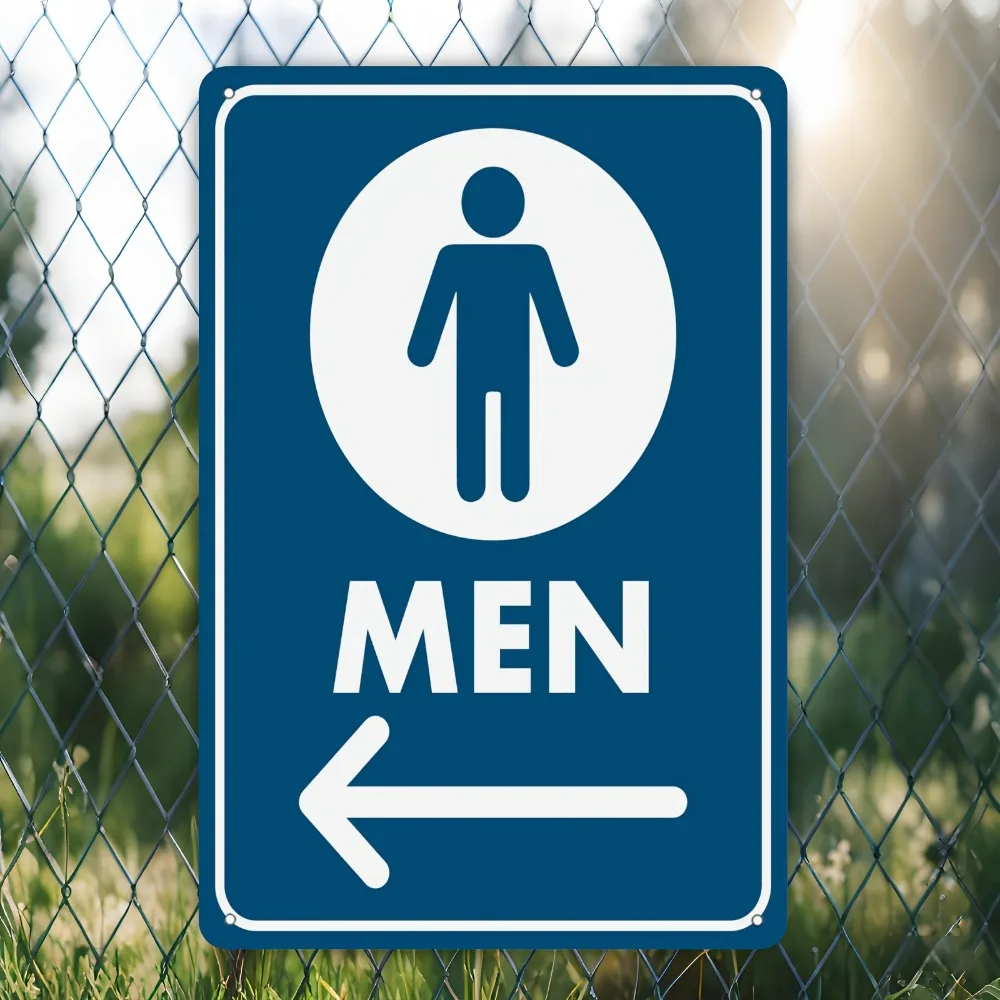 CIFBUY Iron Wall Art Vintage Men Restroom Metal Sign Waterproof Durable For Home Indoor Living Room 8x12 Inch