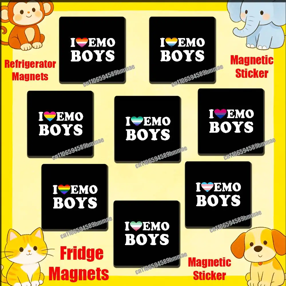 

For Bisexual Pansexual Lesbian LGBT I Love Emo Boys Icon Fridge Freezer Refrigerator Magnets Kitchen Cabinet Magnetic Sticker
