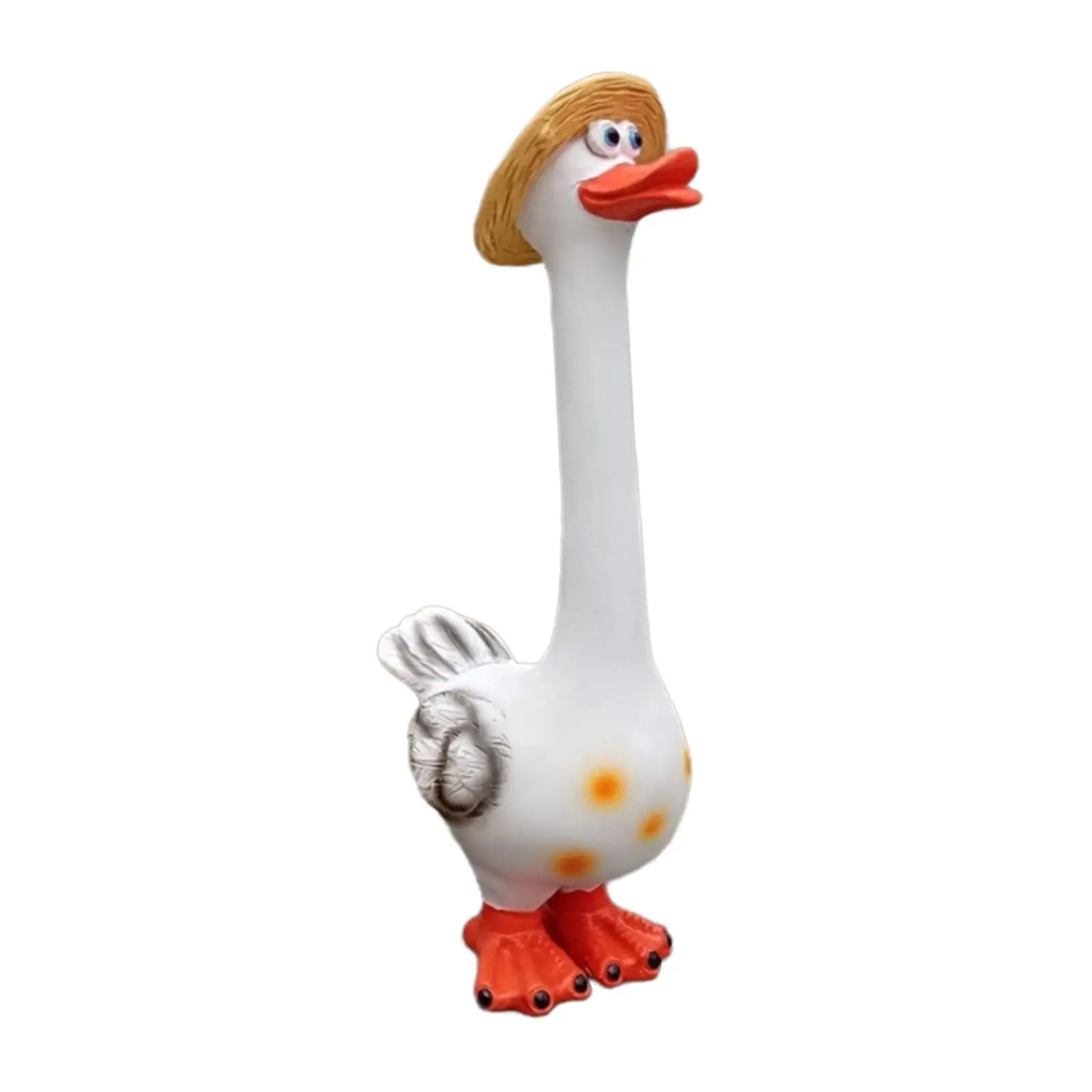 Duck Ornament Housewarming Gift Crafts Collectible Long Neck Goose Sculpture Resin Figurine for Indoor Yard Patio Home Outside