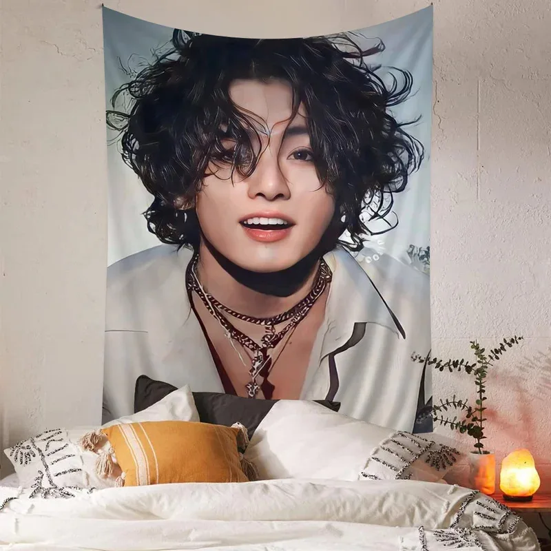 

JHV30J_JungkookS Singer DIY Wall Tapestry Hanging Tarot Hippie Wall Rugs Dorm INS Home DecorIv9&