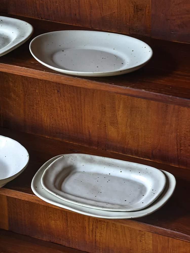 

Handmade Cerc Deep Di Plate Japanese Sle Home Use Dining Utensils Flat Fruit Plate Creative Fi Plate round Plate