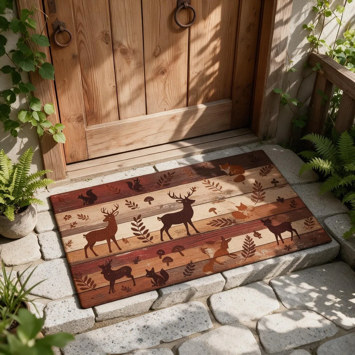 Tappeto in flanella per l’ingresso, tappetino quadrato spesso con stampa, superficie morbida e vellutata, trama assorbente e retro in PVC antiscivolo, ideale per bagno e toilette.