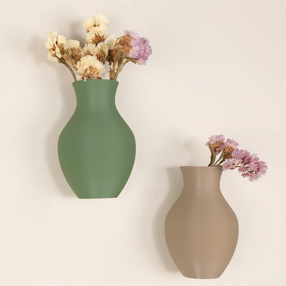 Florero de pared de Color Morandi transfronterizo para escenario de decoración Floral de pared de estilo minimalista nórdico