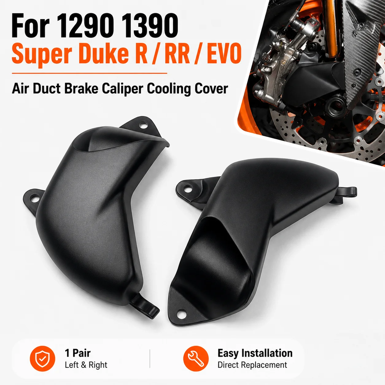 Motorcycle Air Duct Brake Caliper Cooling Radiator Cover Compatible With 1290 1390 Super Duke R RR EVO