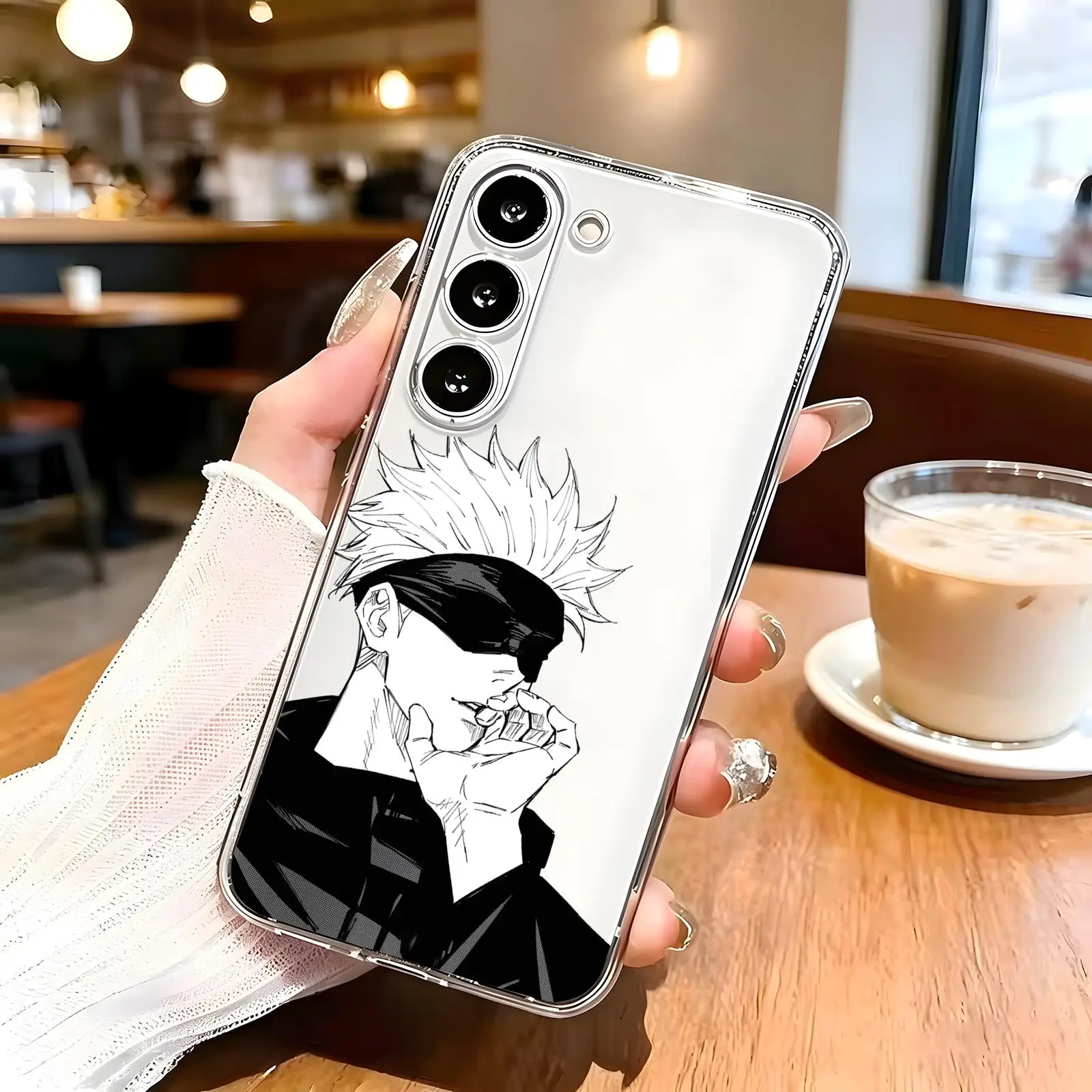 Anime Jujutsu Kaisen Satoru Gojo Anti-Yellow Transparent Soft Shockproof Case For Samsung A56 A55 A36 A35 A16 A26 A15 4G 5G