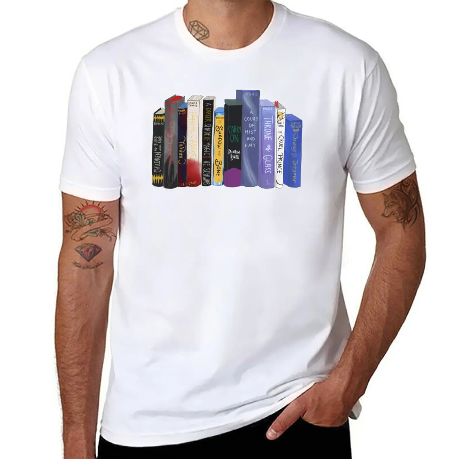 YA Fantasy Bookshelf T-Shirt Aesthetic clothing korean fashion vintage customs mens t shirt graphic