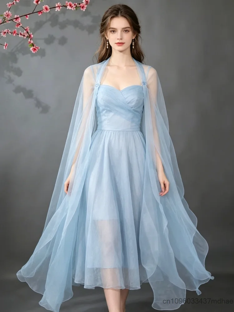 

Fairy Ancient-style Cape Hanfu Overcoat Women Elegant Cloak Classical Dance Performance Costume Cosplay Long Shawl