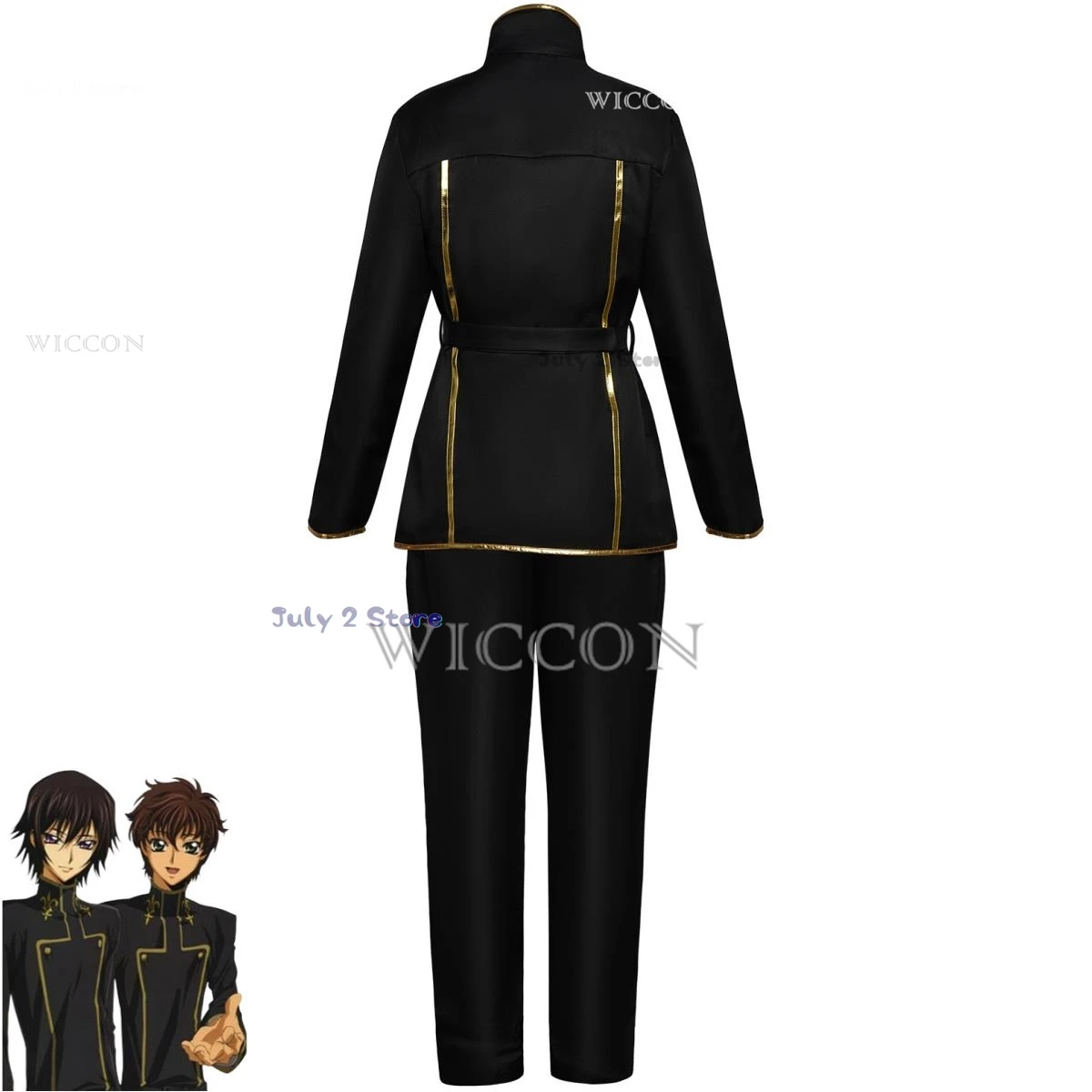 CODE Anime GEASS Lelouch van De Opstand Lelouch Lamperouge Cosplay Kostuum Vi Britannia Pruik Zwart Uniform Man Carnaval Pak