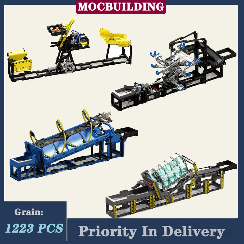 Pneumatic Module GBC Series Motor MOC Building Blocks Screw Tilted Rotors Technology Bricks Puzzle Collection Children's Toys