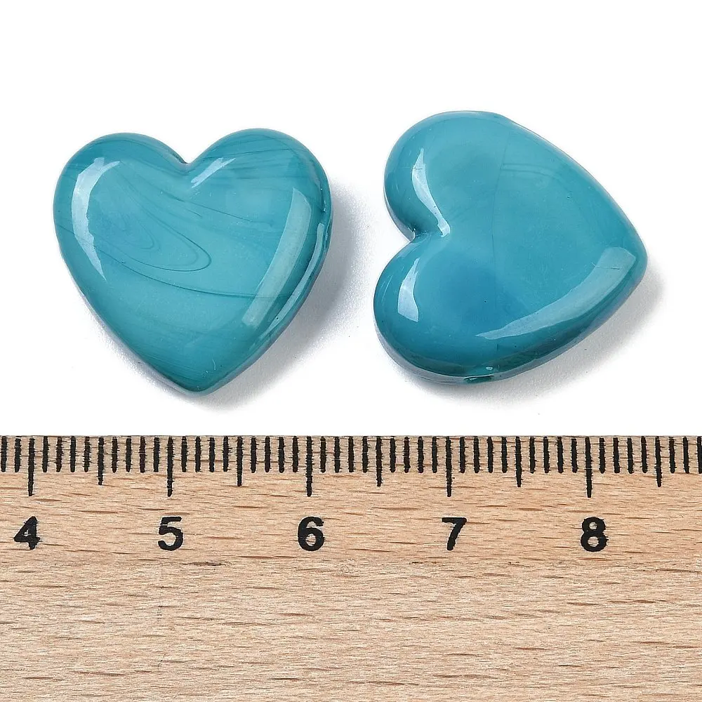 10 Stück handgefertigte mehrfarbige Herz-Glasperlen aus Lampwork-Glas, Valentinstagsgeschenk, 19–20 x 6,5–7 mm für die Herstellung von DIY-Schmuck – Detail 26