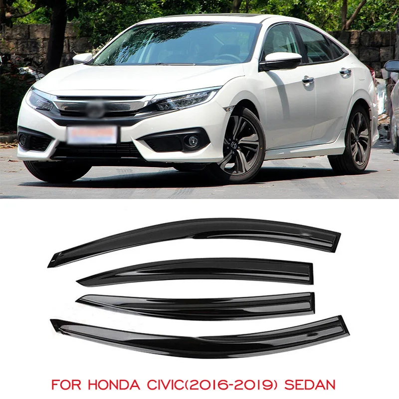 

Для Honda CIVIC Sedan 2016 2017 2018 2019 боковой оконный отражатель Автомобильный Дверной козырек навесы защита от ветра Дождя Солнца аксессуары