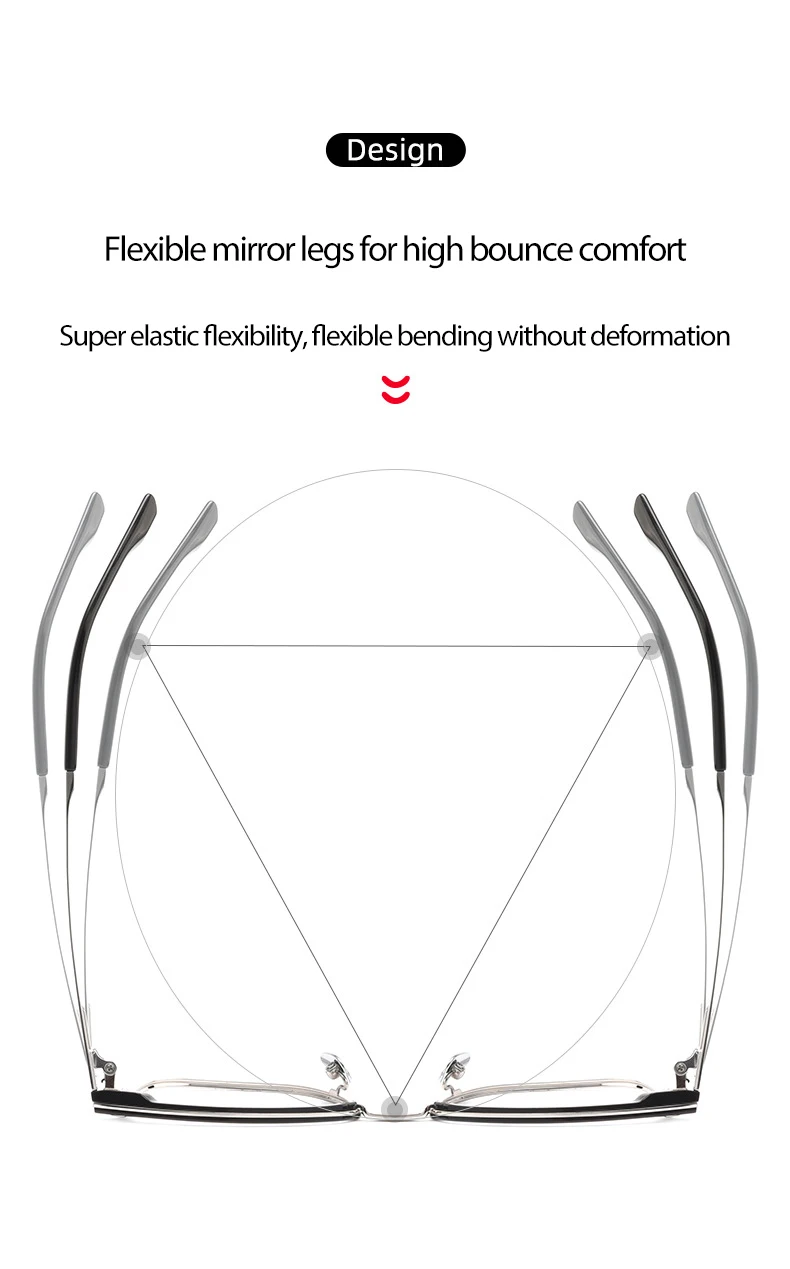 Reines Titan Rahmen Gläser Vollrand Brillen Federscharniere Männer Stil Kurzsichtige Brille Neue Ankunft Gläser – Detail 8