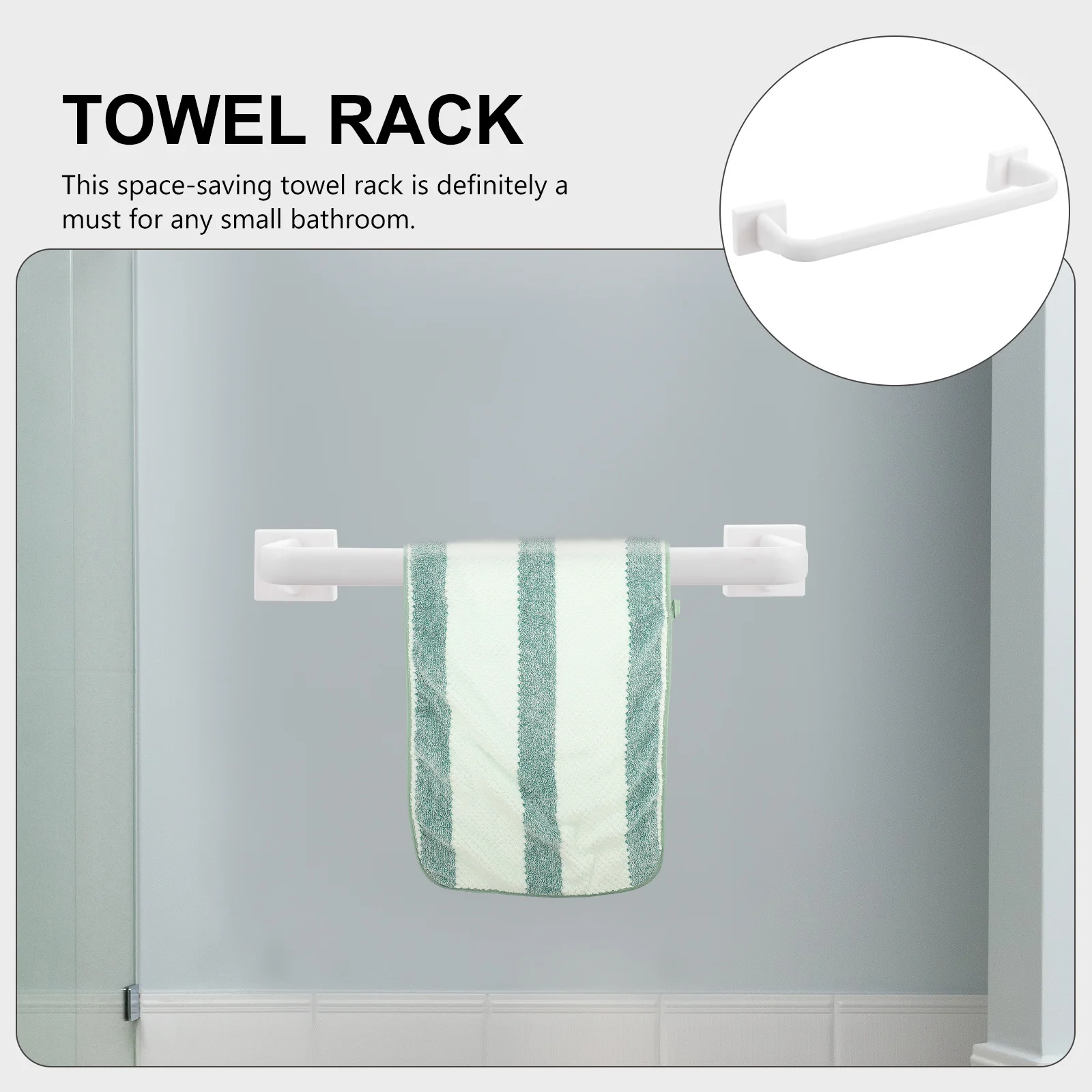 

3Pcs Suction Storage Rack Plastic Durable Bathroom Towel Bar No Punch Space Saving Towel Hanger Kitchen Toilet Organizer White